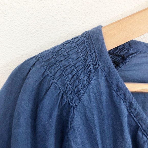 Johnny Was Blue Tunic with Embroidered Flowers - Picture 3 of 6